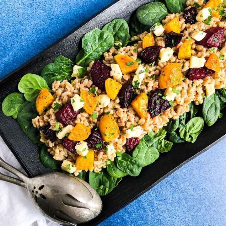 farro salad with roasted beets