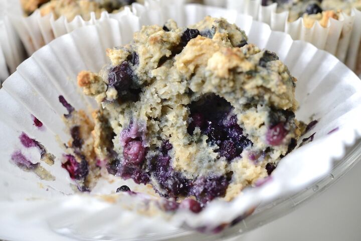 these gluten free sourdough blueberry muffins are so delicious and eas
