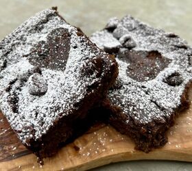 best ever triple chocolate dairy free brownies plant based, Powdered Sugar Coated Fudge Brownies