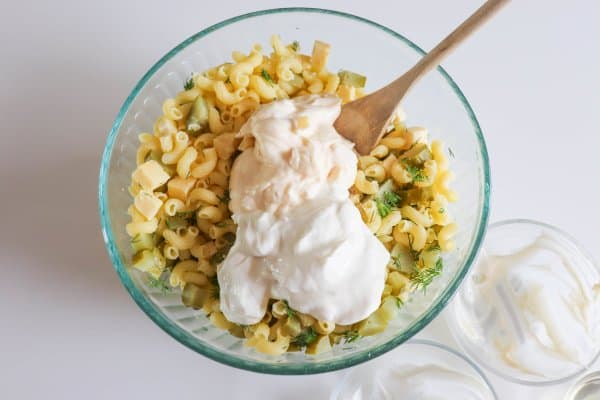 the best dill pickle pasta salad