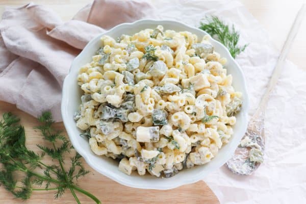 the best dill pickle pasta salad