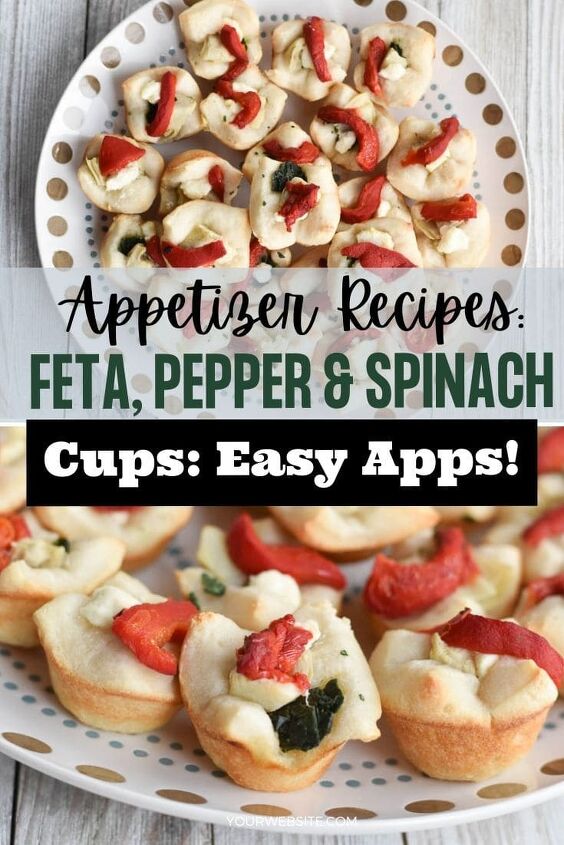 easy appetizer recipe feta pepper spinach cups