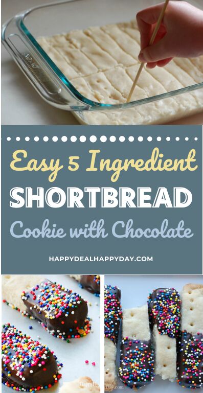 5 ingredient easy shortbread cookie with chocolate recipe