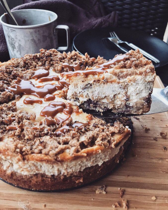 chocolate chip cookie and pb cheesecake with salted caramel