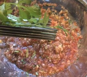 easy homemade jalapeno salsa with cilantro, Using Herb Shears to Chop the Fresh Cilantro