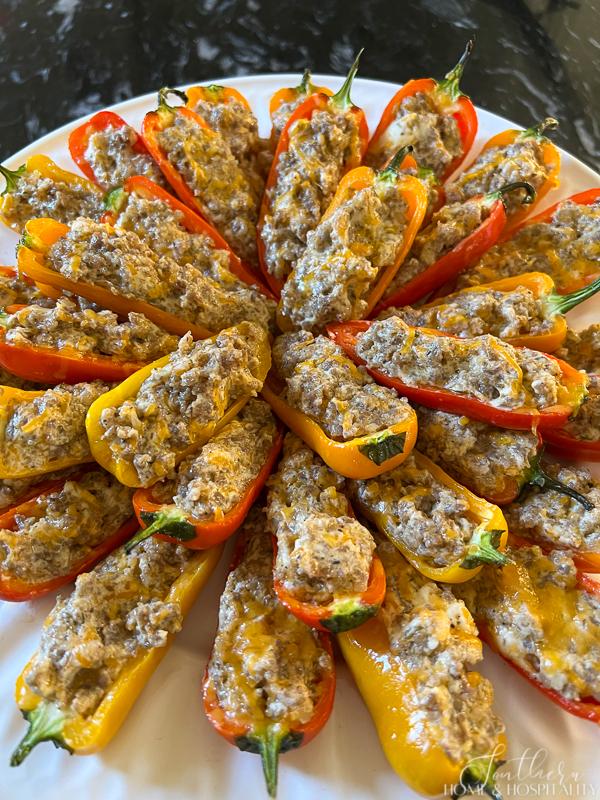 sausage stuffed sweet mini peppers