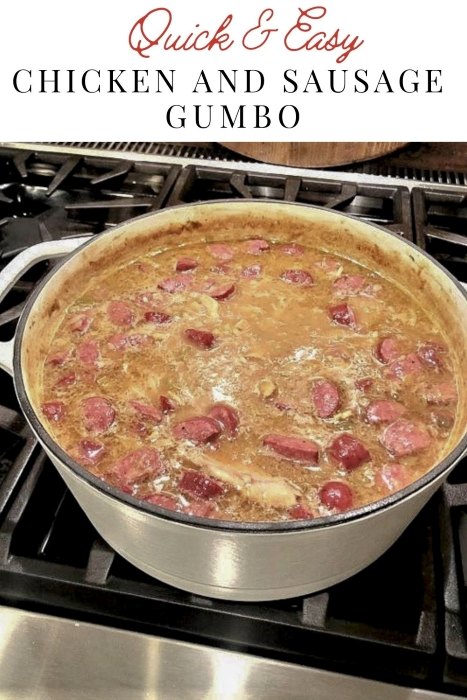 short cut chicken and sausage gumbo, PIN IT FOR LATER