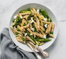 pasta primavera with asparagus and peas