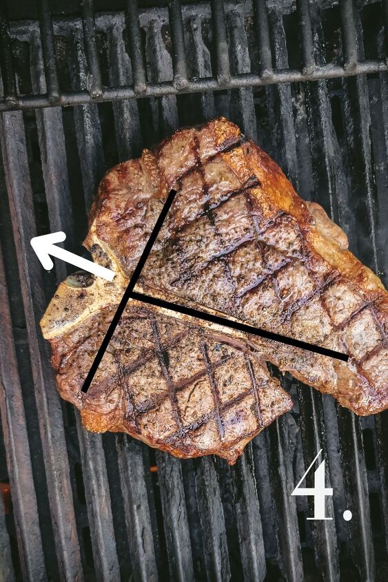 how to make perfect t bone steaks on the grill, One last quarter turn and let the steak finish cooking in this position