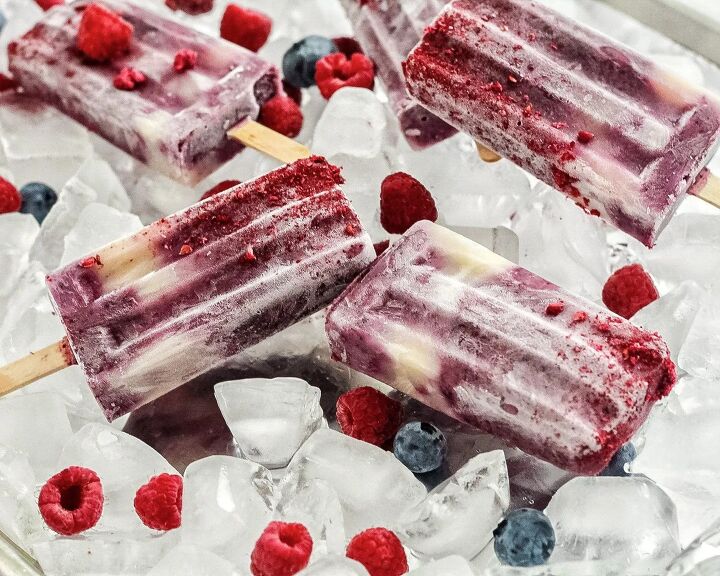 easy mixed berry kefir popsicles