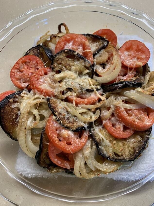 roasted eggplant onion and tomato tian