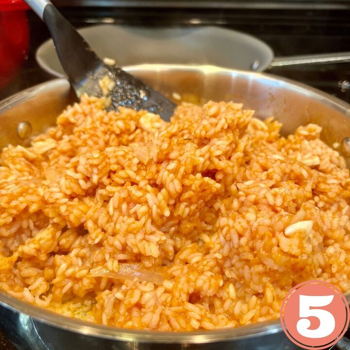 simple arroz rojo recipe healthy mexican red rice, Fluff up your Arroz Rojo with a fork and get ready to eat