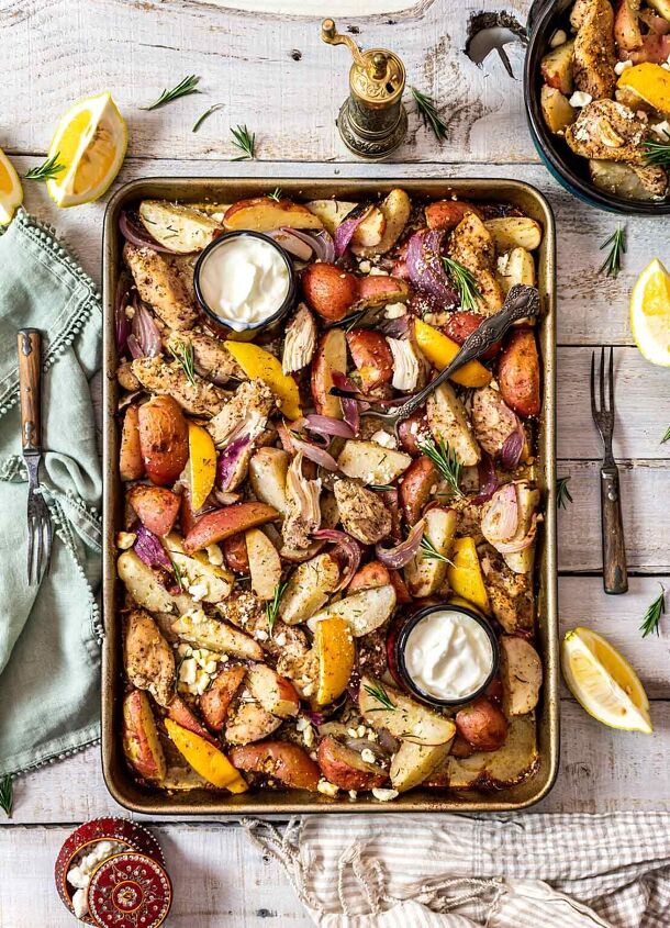 mediterranean sheet pan chicken and potatoes