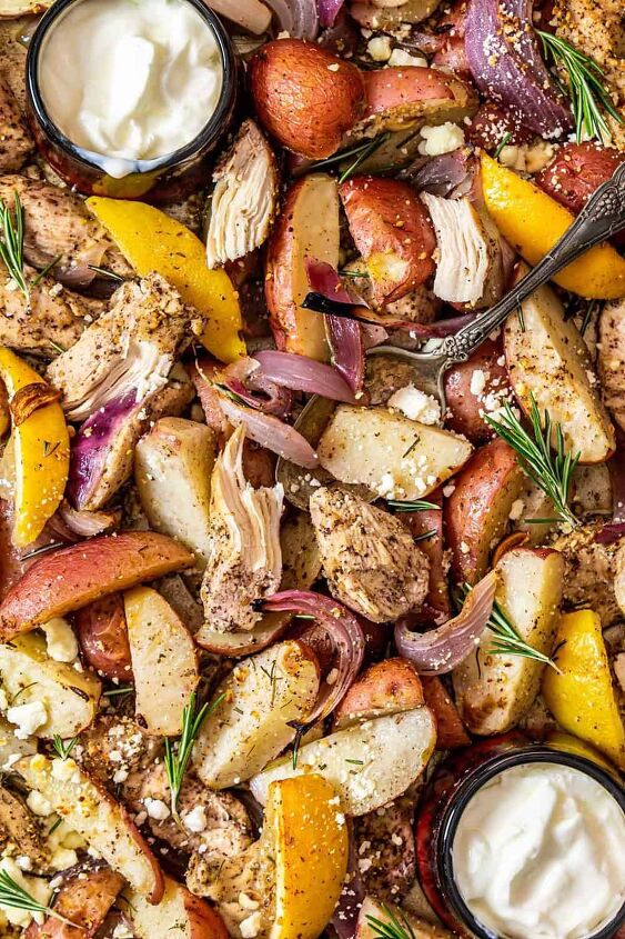 mediterranean sheet pan chicken and potatoes