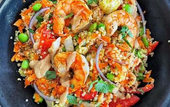 Rainbow Quinoa Salad With Shrimp