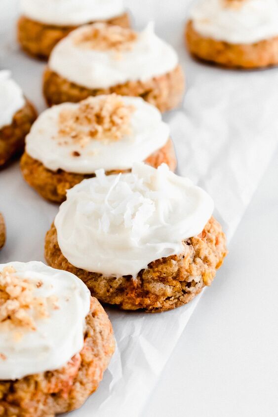 chewy carrot cake cookies with cream cheese frosting