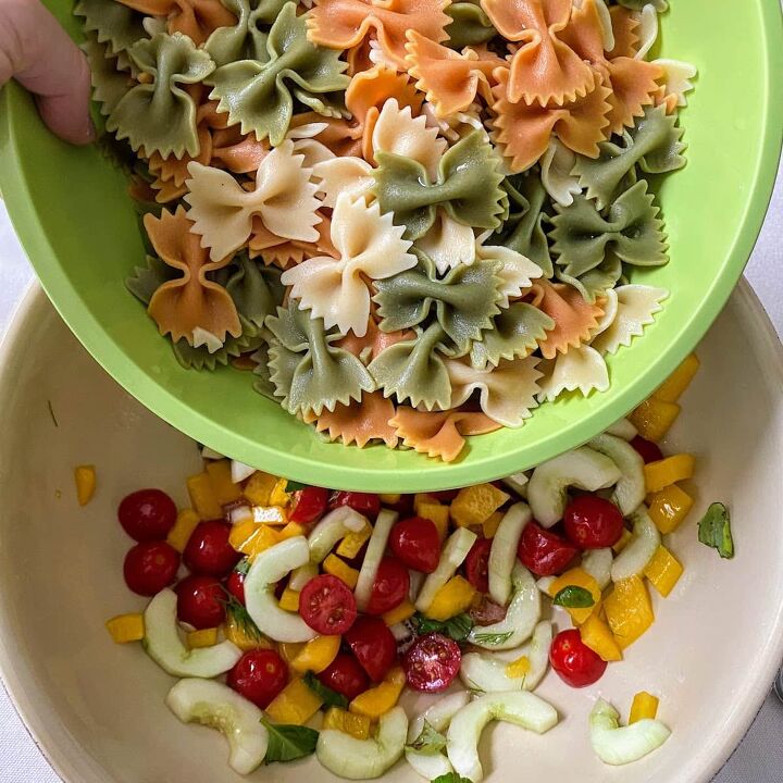light and simple bow tie pasta salad