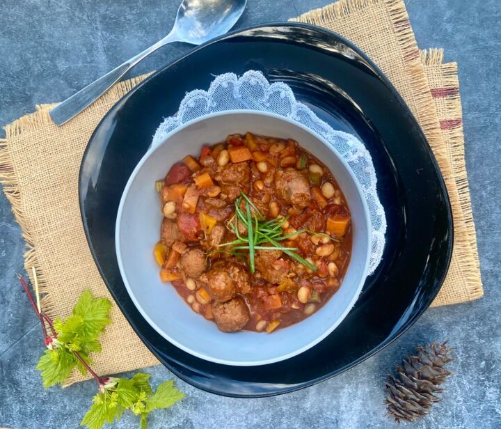 spicy chorizo sausage and bean one pot