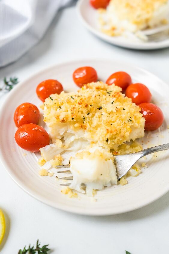 perfect oven baked shrimp skewers, Baked Cod with Panko Parmesan
