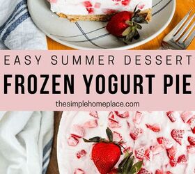 easy strawberry frozen yogurt pie with graham cracker crust