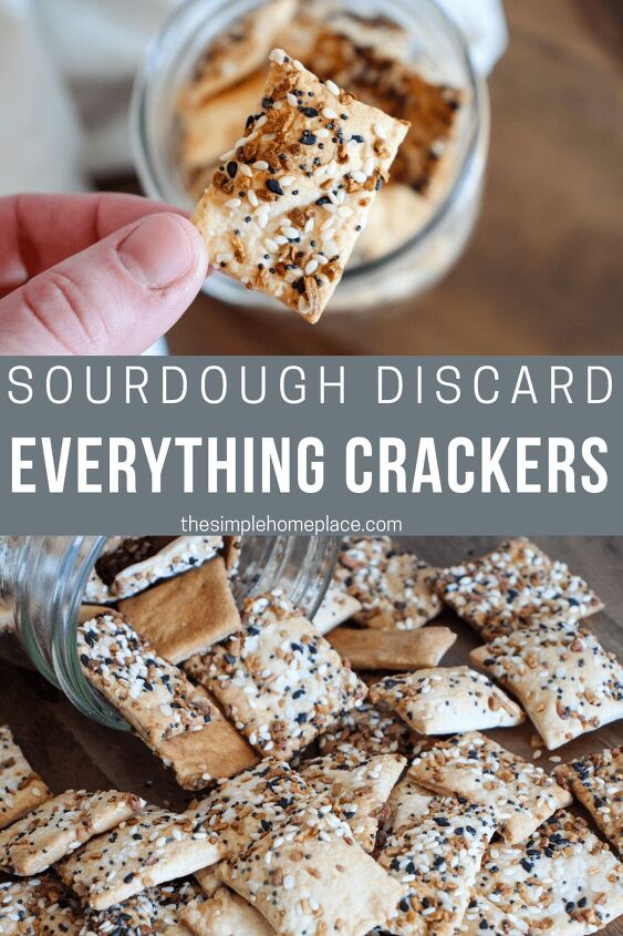 simple everything sourdough discard crackers