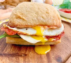 crispy salami breakfast sandwich