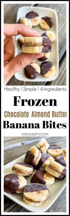 frozen chocolate almond butter banana bites