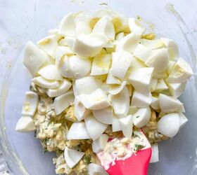 easy egg salad with pickles, Add the chopped egg whites