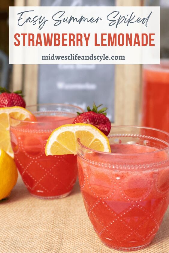simple summer spiked strawberry lemonade