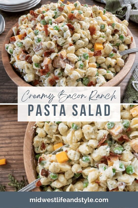 creamy bacon ranch pasta salad