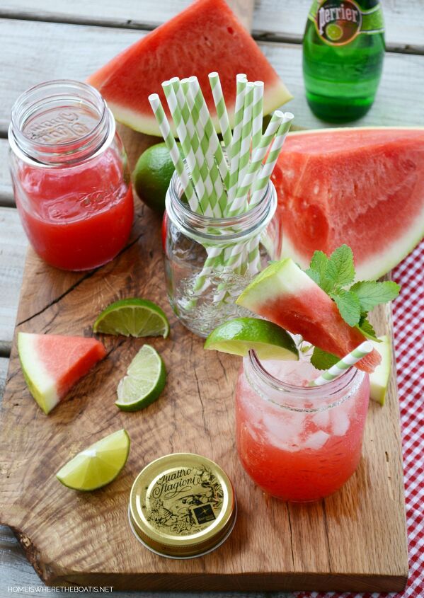 watermelon mojito with mint simple syrup