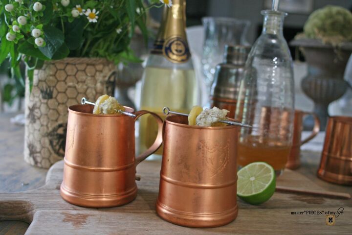 honey ginger champagne mule cocktail
