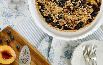 Peach-Blueberry Crumble Tart With Pecan Shortbread Crust