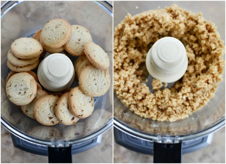peach blueberry crumble tart with pecan shortbread crust