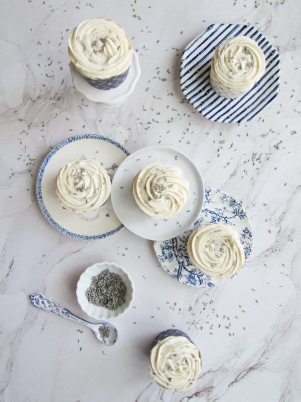 lavender cupcakes with marshmallow buttercream frosting