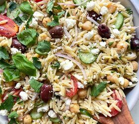 This easy Greek orzo salad is the perfect cold summer side dish