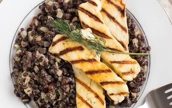 Creamy Dill and Caper Lentils With Grilled Halloumi