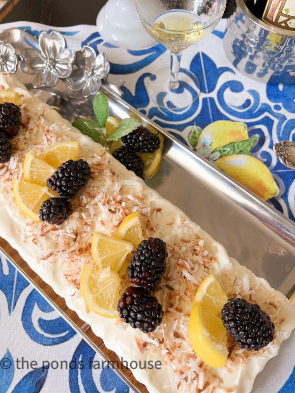 frozen limoncello dessert with toasted coconut