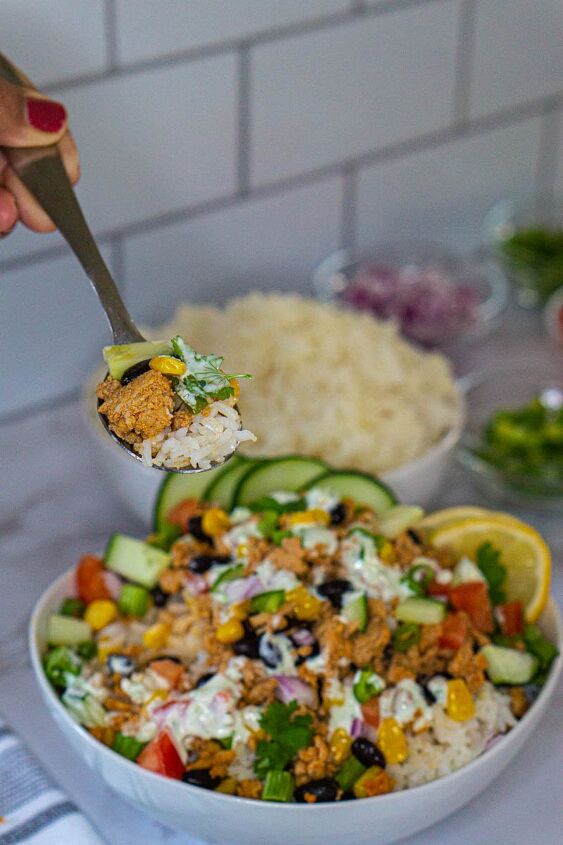 tandoori chicken taco bowl