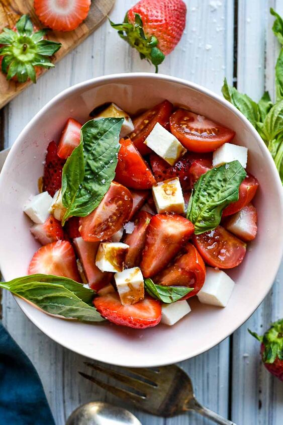 summertime strawberry caprese salad