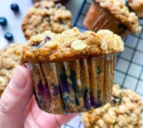 banana blueberry oatmeal muffins