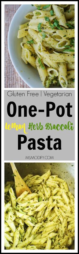 gluten free one pot lemon herb broccoli pasta