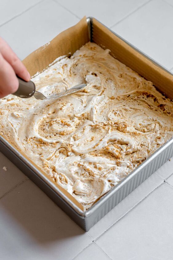 peanut butter marshmallow fluff fudge fluffernutter fudge, Swirl the fluff down into the fudge and push to the edges