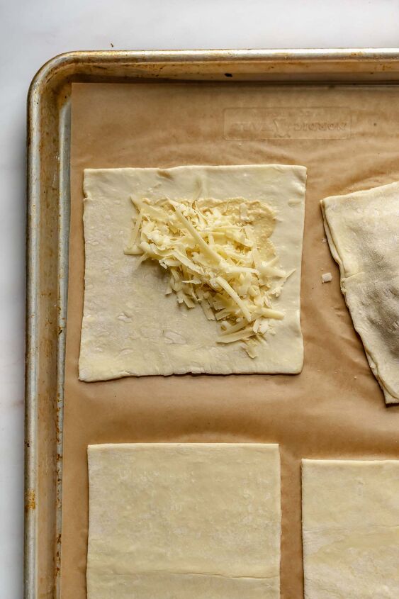 puff pastry ham and cheese turnovers, Add shredded cheese