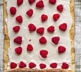 raspberry vanilla swiss roll with chocolate ganache, Add the raspberries evenly overtop