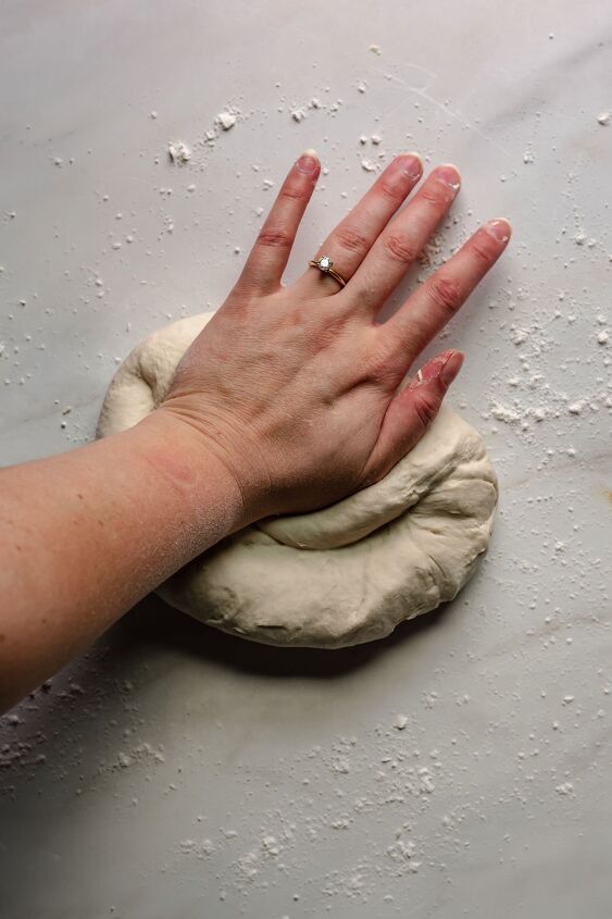 crab pretzel, Knead the dough by hand for 3 5 mintues