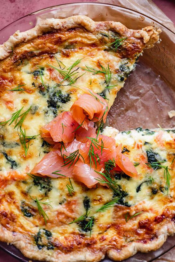 smoked salmon and spinach quiche
