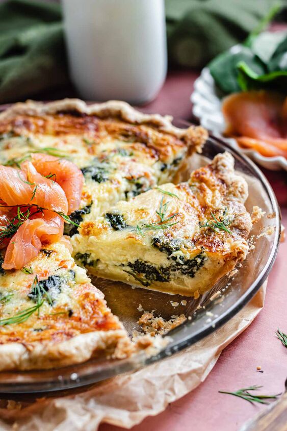 smoked salmon and spinach quiche