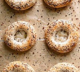 bialy bagels with everything seasoning, Bake until slightly golden