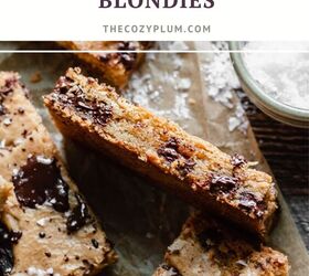 chewy browned butter blondies with chocolate chips